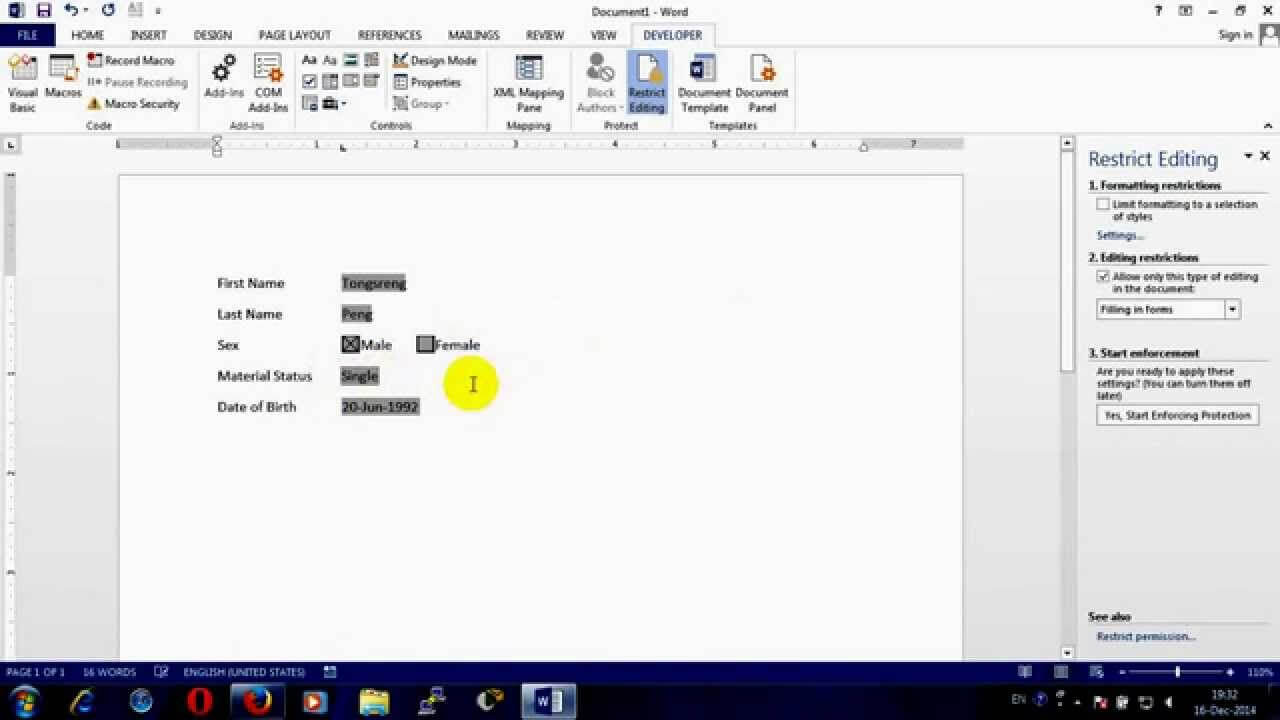 How To Create Fillable Form In Ms Word 2013 For How To Create A Template In Word 2013