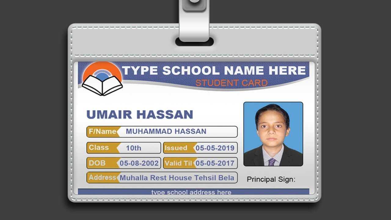 How To Design Id Card In Photoshop + Psd Free Download With College Id Card Template Psd