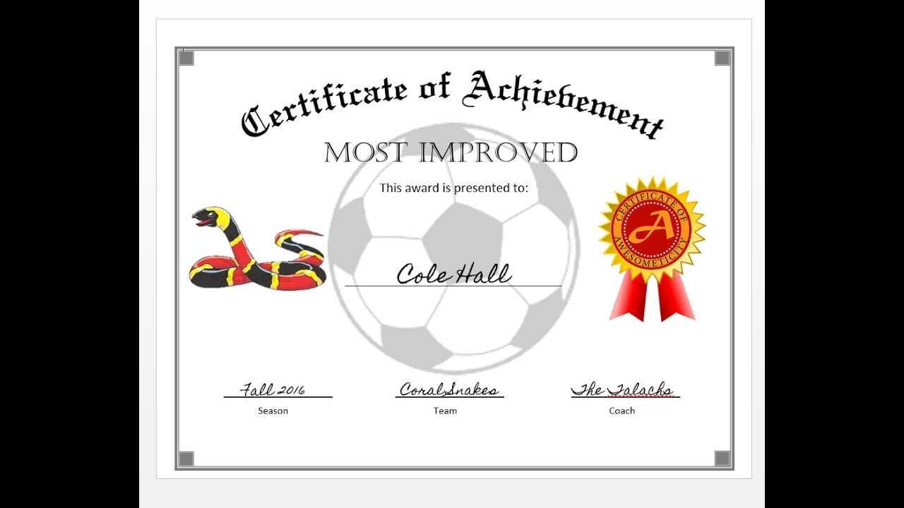 How To Easily Make A Certificate Of Achievement Award With Ms Word Within Soccer Certificate Templates For Word