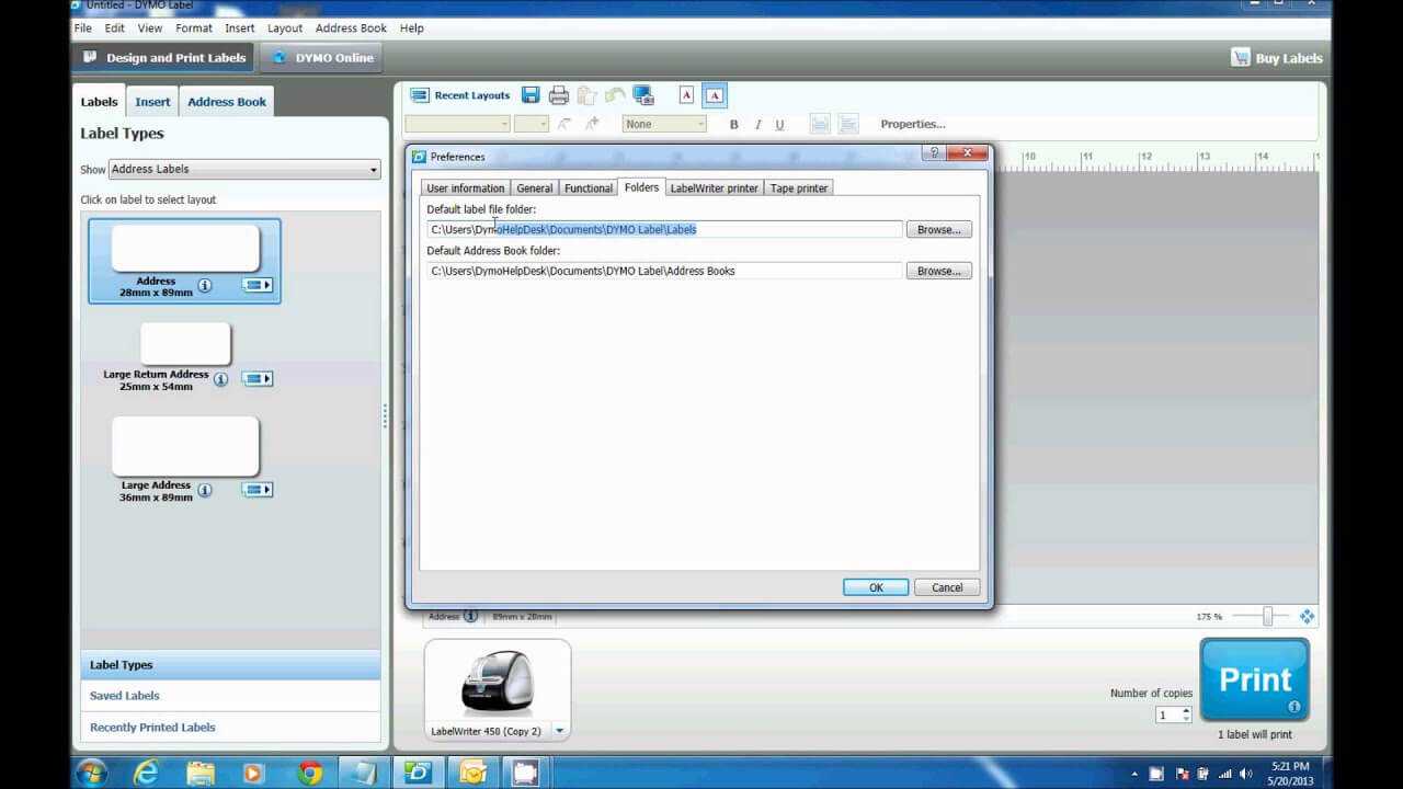 How To Locate Dymo Label Software Saved Labels On Windows Throughout Dymo Label Templates For Word