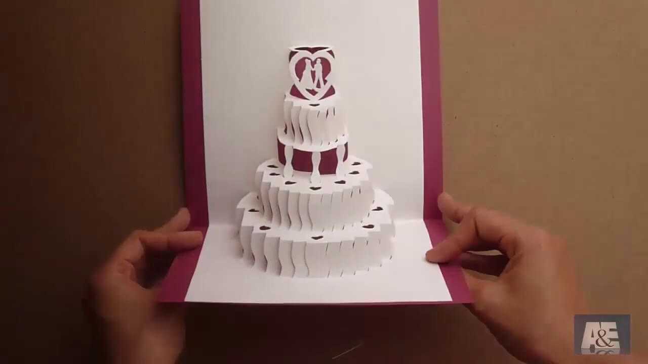 How To Make A Amazing Wedding Cake Pop Up Card Tutorial – Free Template With Regard To Pop Up Wedding Card Template Free