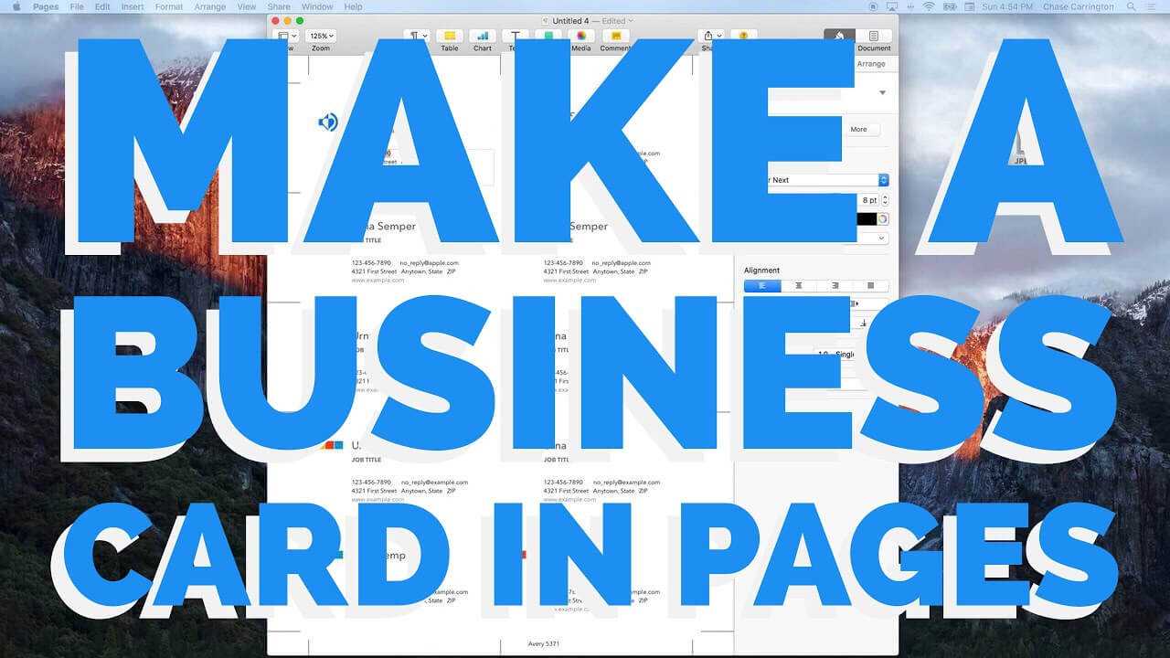 How To Make A Business Card In Pages For Mac (2016) In Business Card Template Pages Mac