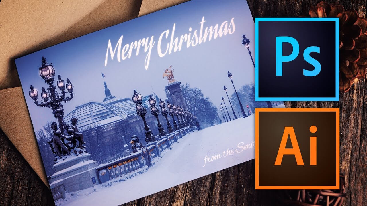 How To Make A Christmas Card With Photoshop Or Illustrator Inside Adobe Illustrator Christmas Card Template
