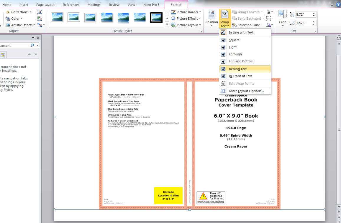 How To Make A Full Print Book Cover In Microsoft Word For intended for How To Create A Book Template In Word