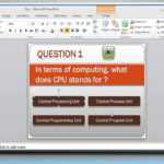 How To Make A Quiz On Powerpoint 2010 Inside Powerpoint Quiz Template Free Download