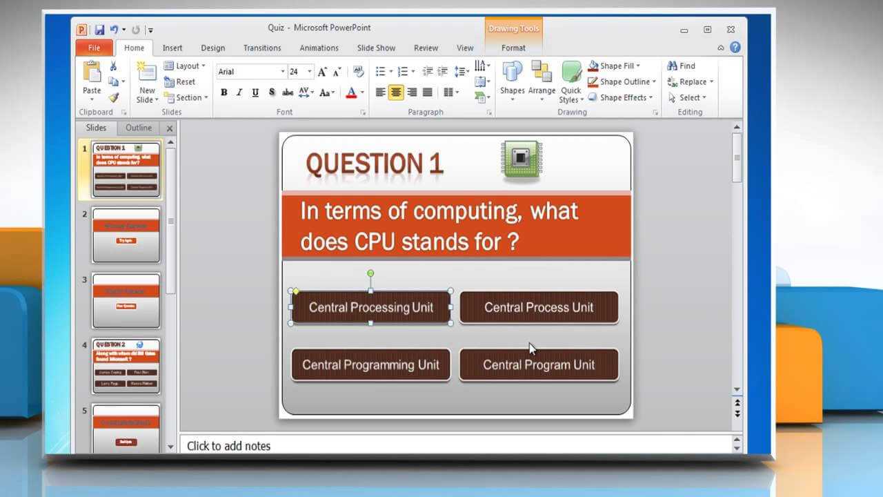 How To Make A Quiz On Powerpoint 2010 Inside Powerpoint Quiz Template Free Download