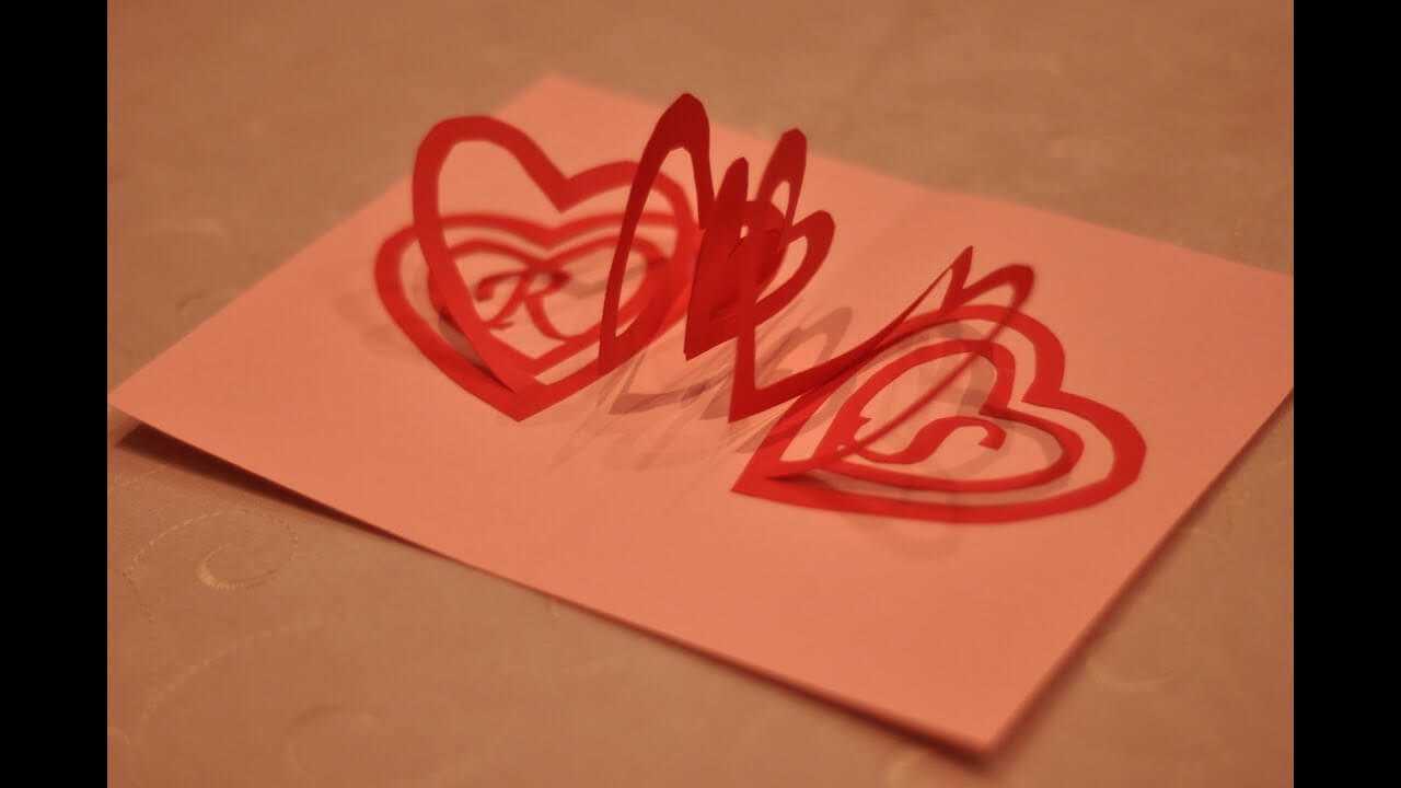 How To Make A Valentine's Day Pop Up Card: Spiral Heart Regarding Pop Out Heart Card Template