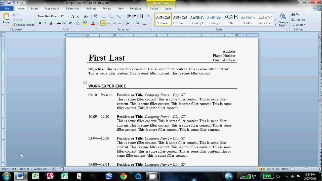 How To Make An Easy Resume In Microsoft Word With Regard To How To Create A Cv Template In Word