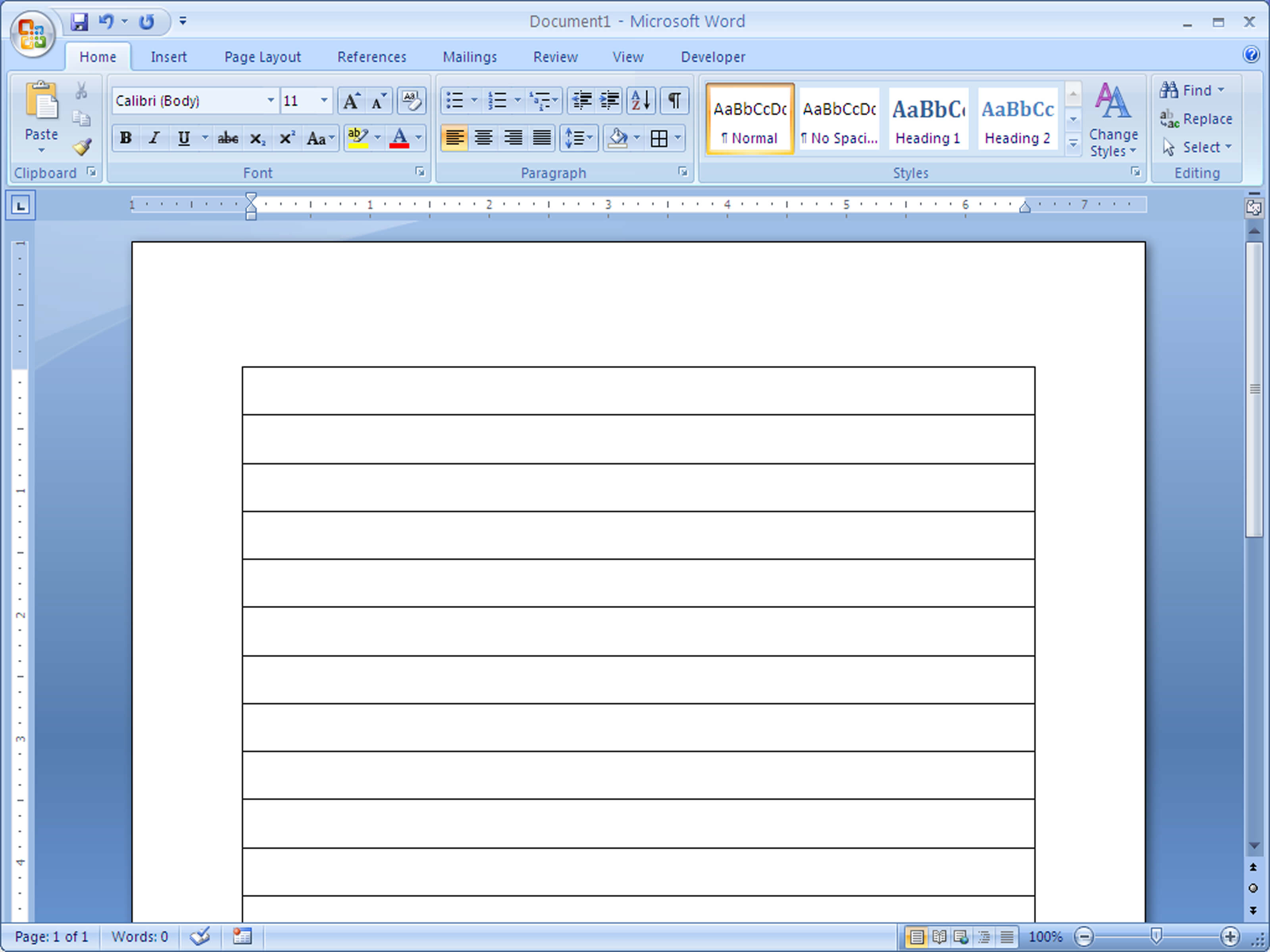 How To Make Lined Paper In Word 2007: 4 Steps (With Pictures) For College Ruled Lined Paper Template Word 2007