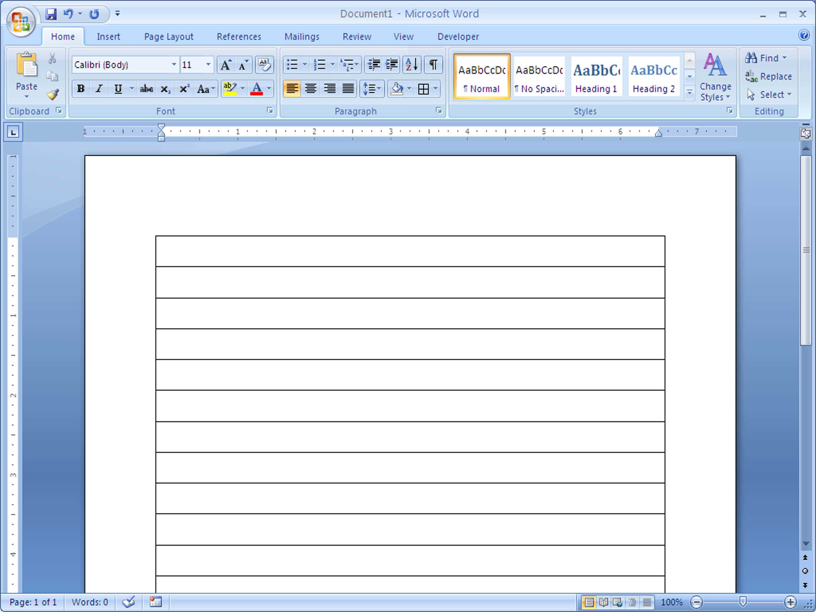 How To Make Lined Paper In Word 2007: 4 Steps (With Pictures) In Ruled Paper Template Word