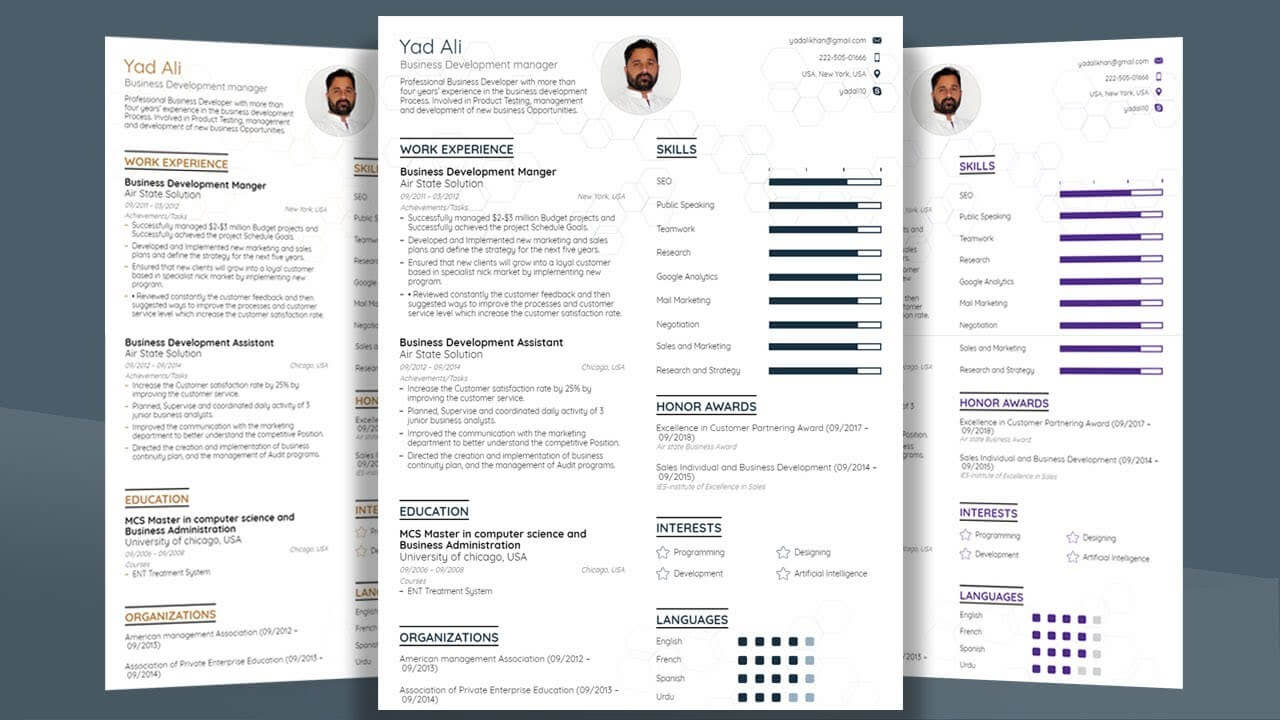How To Make Professional College Cv / Resume Template With Microsoft Word  2019 Within How To Create A Cv Template In Word