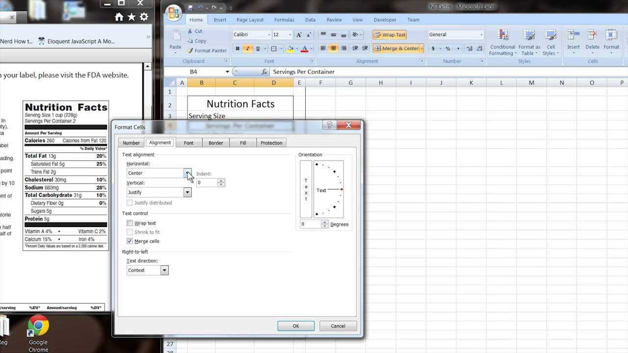 How To Make Your Own Excel Template For Nutrition Facts : Computer Tips Within Food Label Template Word