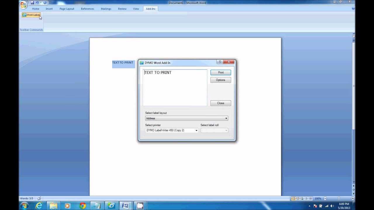 How To Print From Dymo Label Software In Microsoft Word In Dymo Label Templates For Word