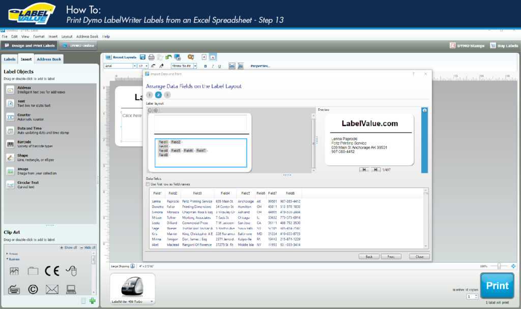 How To Print Labels From An Excel Spreadsheet Using A Dymo Pertaining 