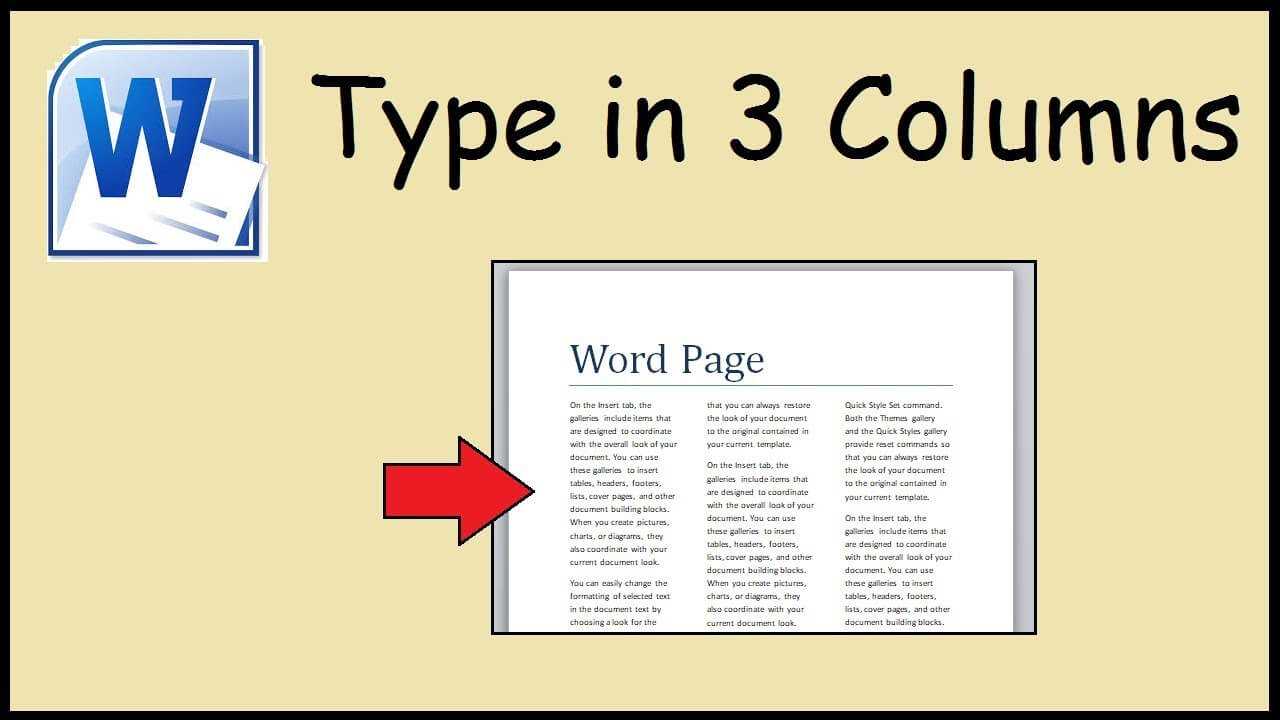 How To Type In 3 Columns Word In 3 Column Word Template