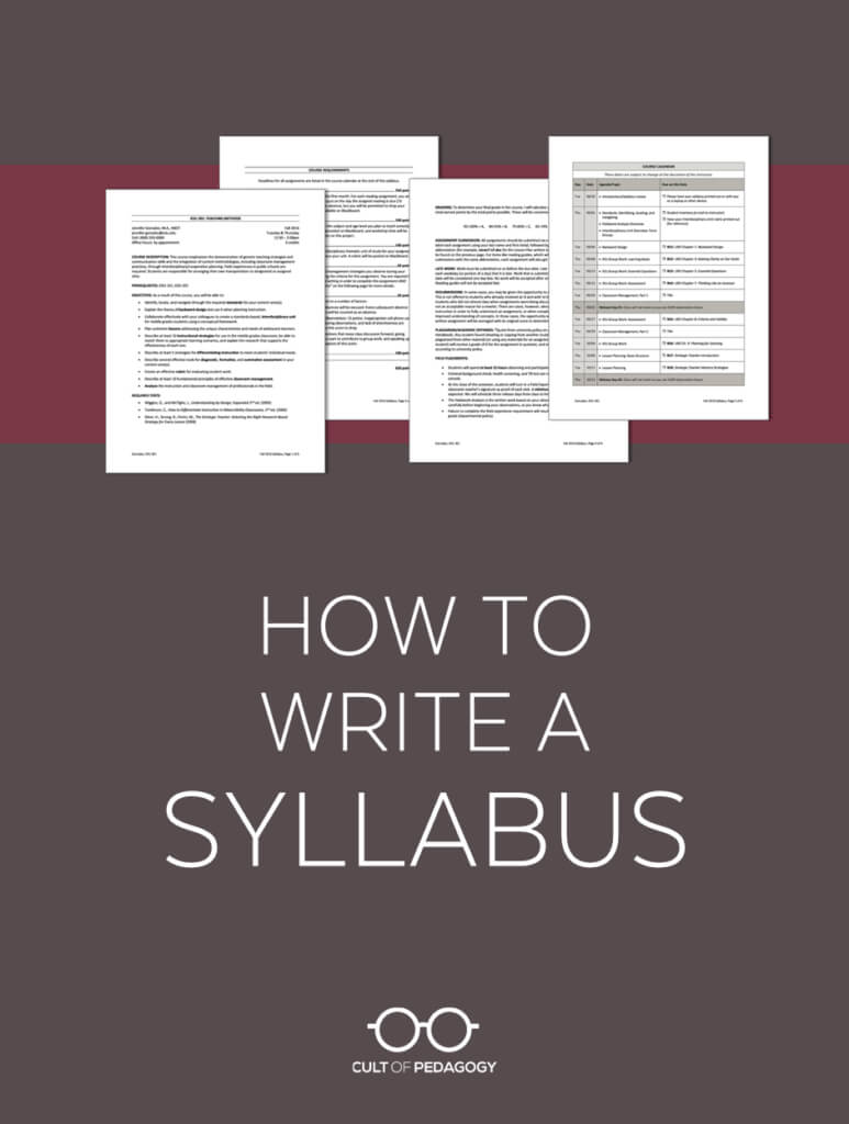 How To Write A Syllabus | Cult Of Pedagogy Inside Blank Syllabus Template