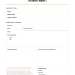 How To Write An Effective Incident Report [Incident Report For First Aid Incident Report Form Template
