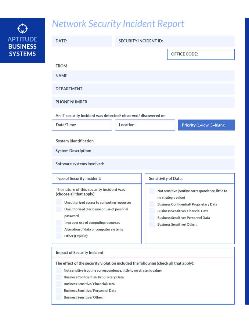 How To Write An Effective Incident Report [Incident Report Inside Incident Report Log Template