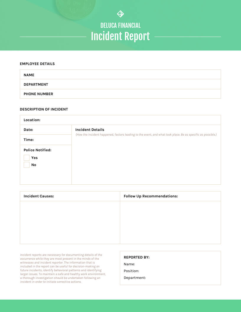 How To Write An Effective Incident Report [Incident Report Inside Serious Incident Report Template