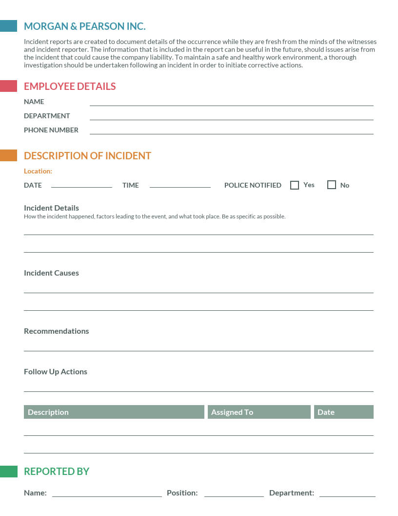 How To Write An Effective Incident Report [Incident Report Regarding Incident Report Register Template
