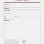 How To Write An Effective Incident Report [Incident Report Throughout Incident Report Register Template