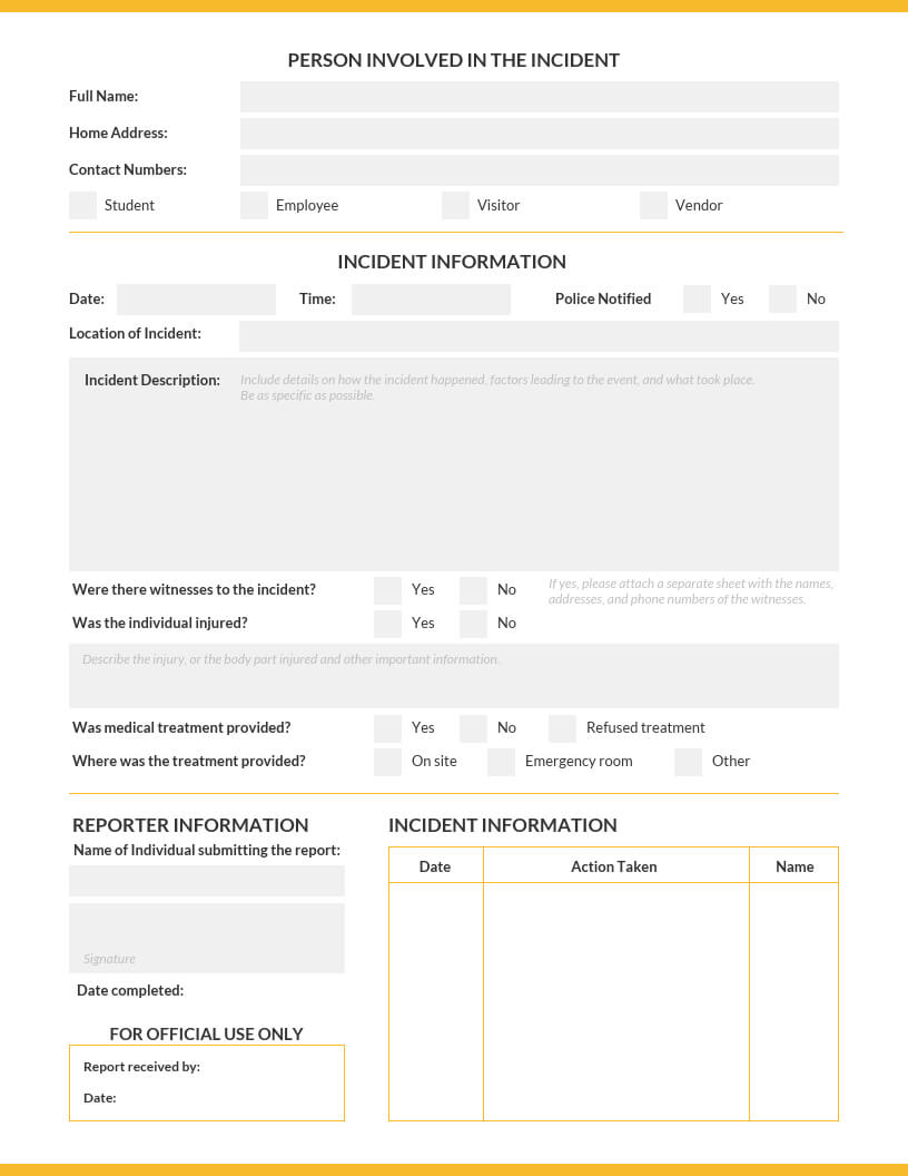 How To Write An Effective Incident Report [Incident Report Within Serious Incident Report Template