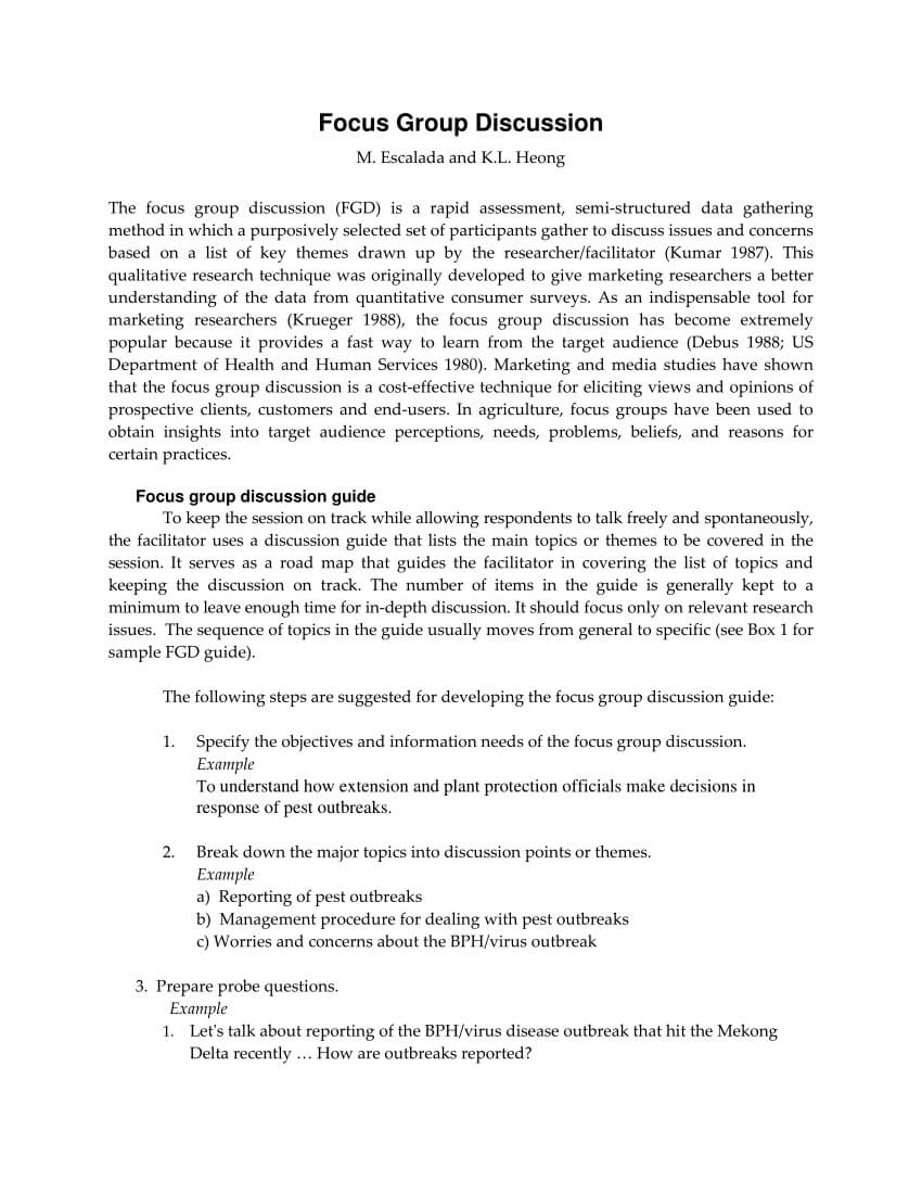 How To Write Up Focus Group In Dissertation Pdf Discussion Inside Focus Group Discussion Report Template