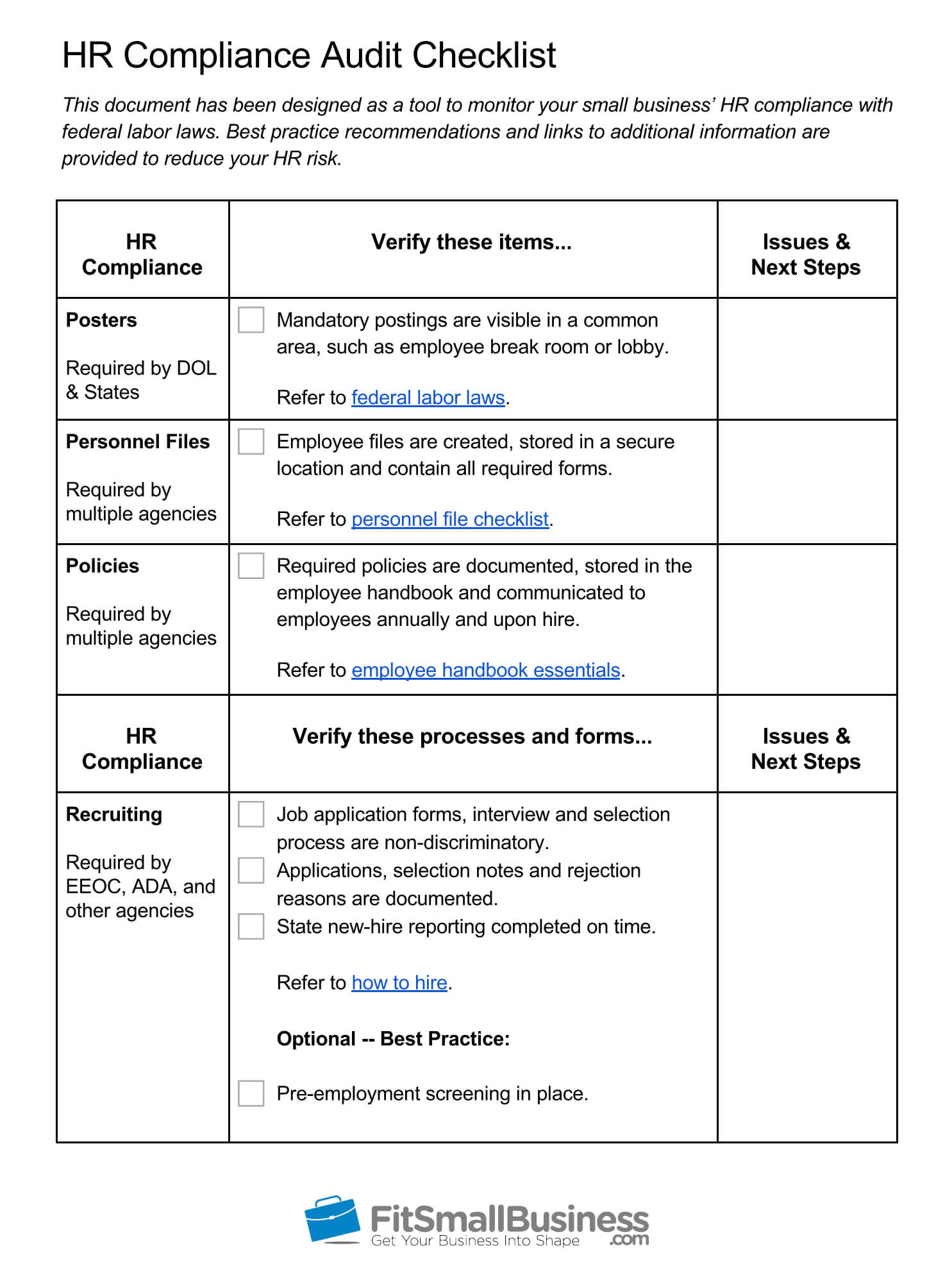 Hr Compliance: Definition [+ Free Hr Audit Checklist] Regarding Sample Hr Audit Report Template