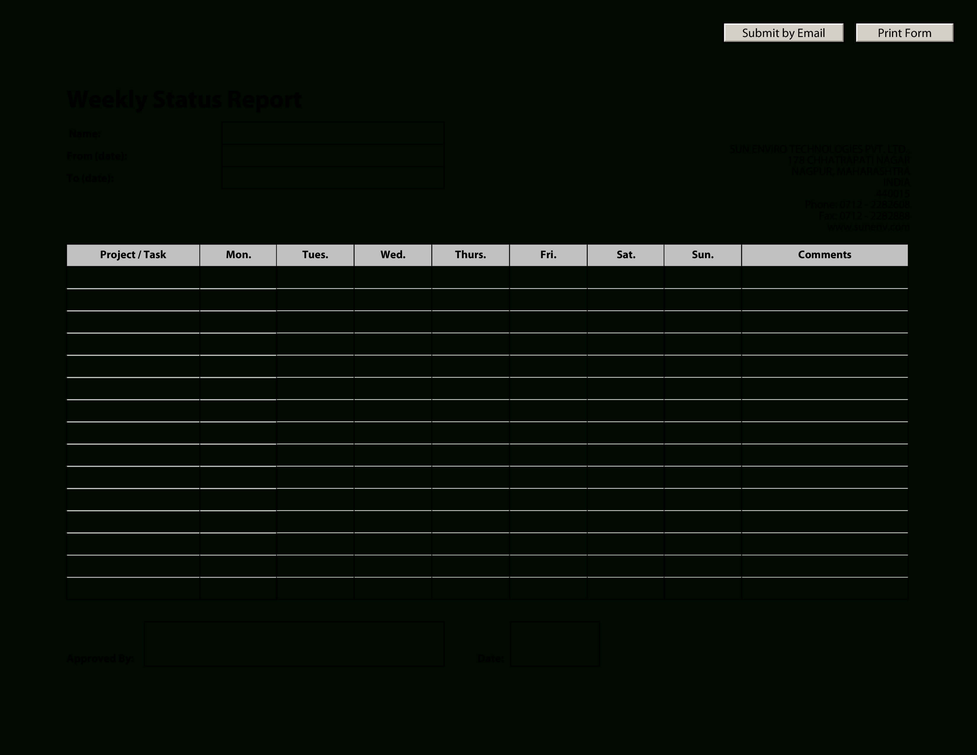 Hr Weekly Status Report – Download This Hr Weekly Status Throughout Patient Report Form Template Download