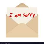 I Am Sorry Card In Brown Envelope The Letter In Sorry Card Template