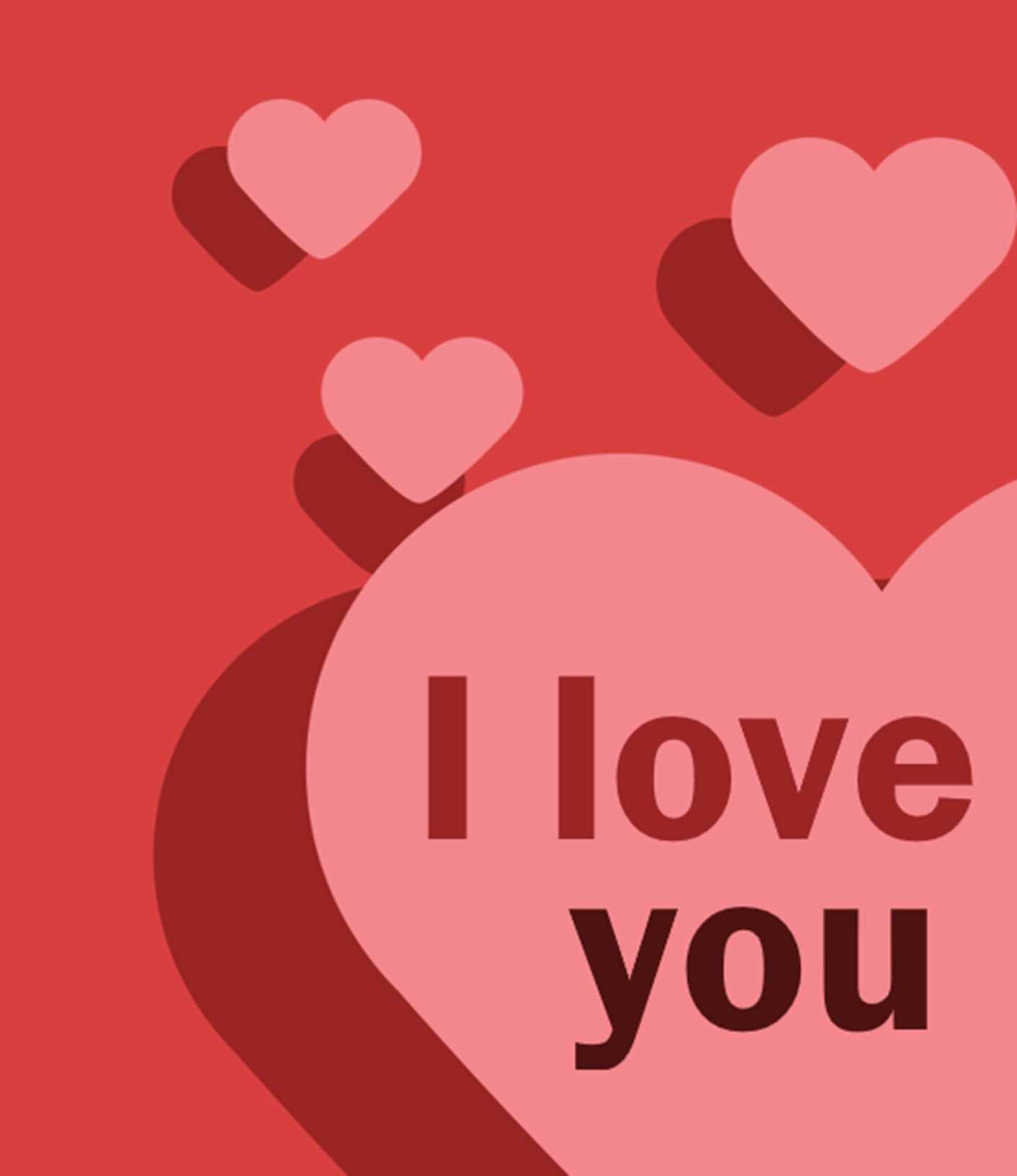 I Love You Card (Quarter Fold) Within Quarter Fold Card Template