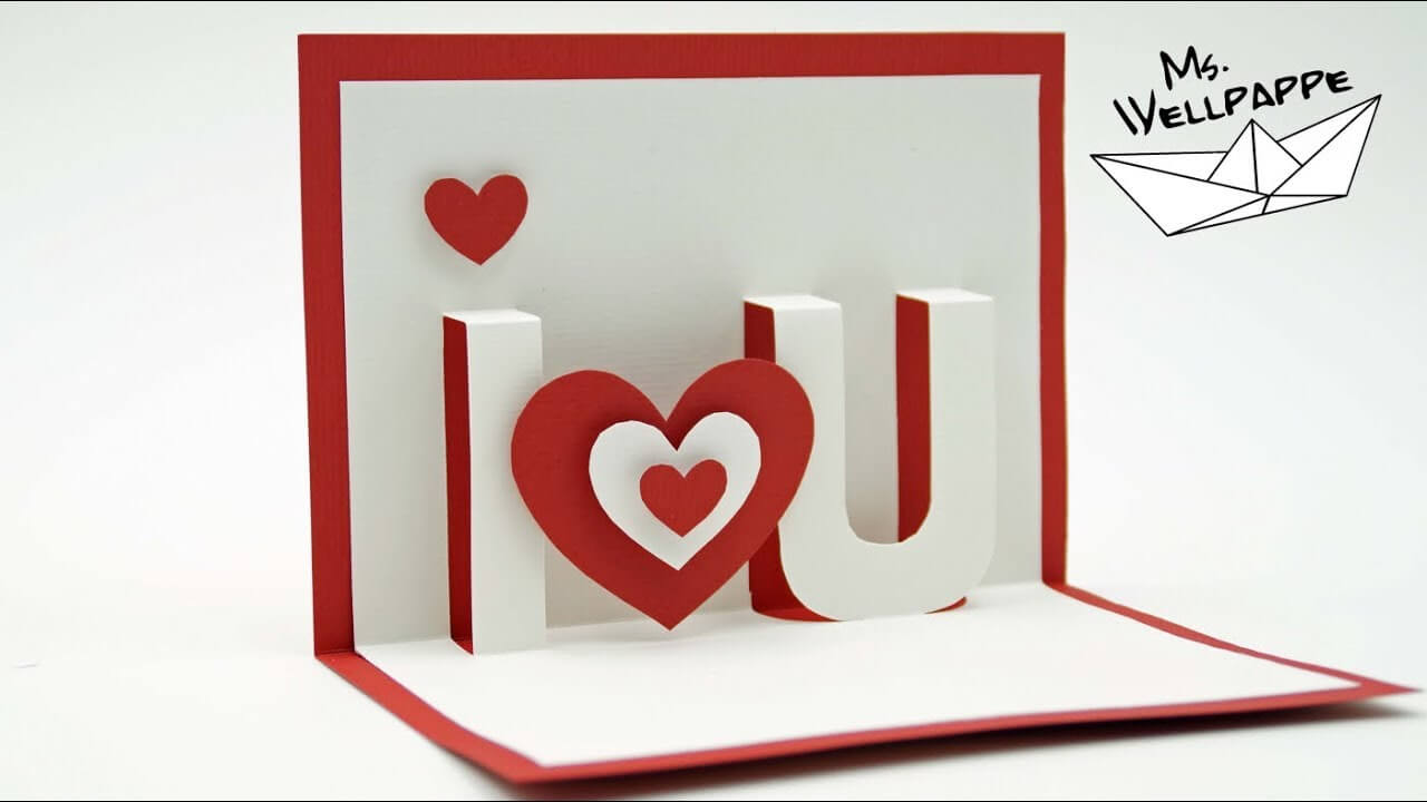 I Love You – Valentine`s Day Pop Up Cards – Paper Craft Tutorial – Diy With I Love You Pop Up Card Template