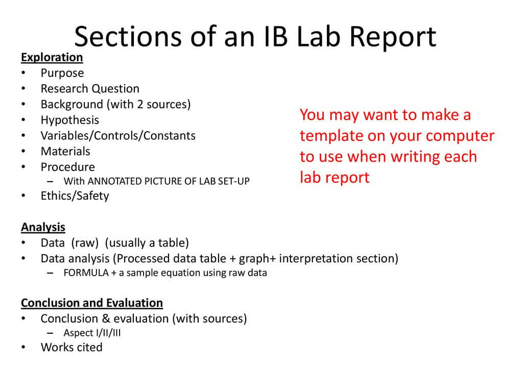 Ib Biology Lab Report Guidelines – Ppt Download Within Ib Lab Report Template