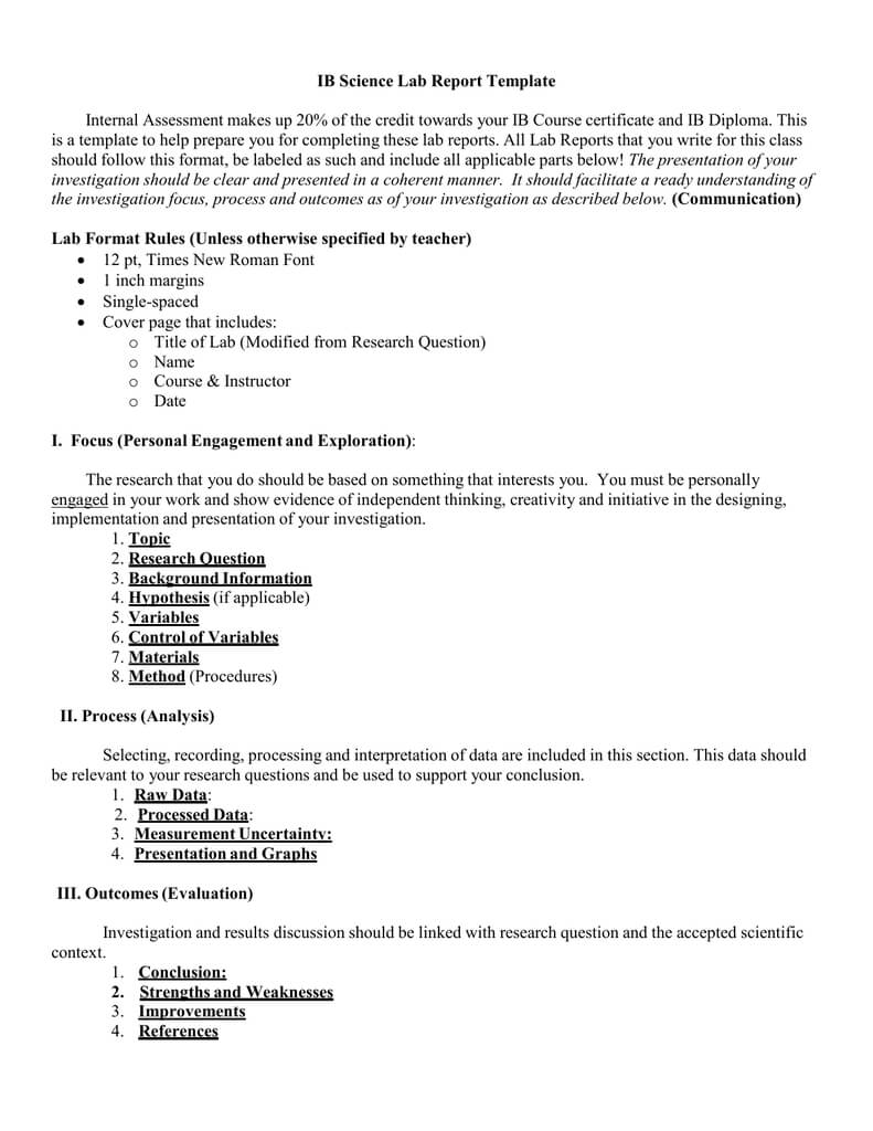 Ib Lab Report Template Ib Science Lab Report Template 2016 Within Ib Lab Report Template