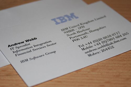 Ibm Business Card | Visitkort Design In Ibm Business Card Template