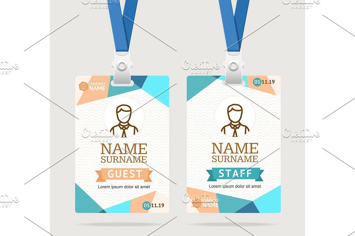 Id Card Template Plastic Badge Id Card Template Abstract Pertaining To Conference Id Card Template