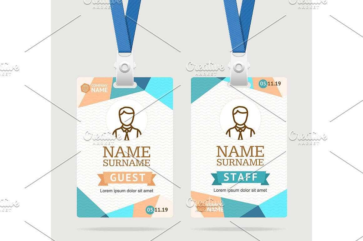 Id Card Template Plastic Badge Id Card Template Abstract Pertaining To Conference Id Card Template