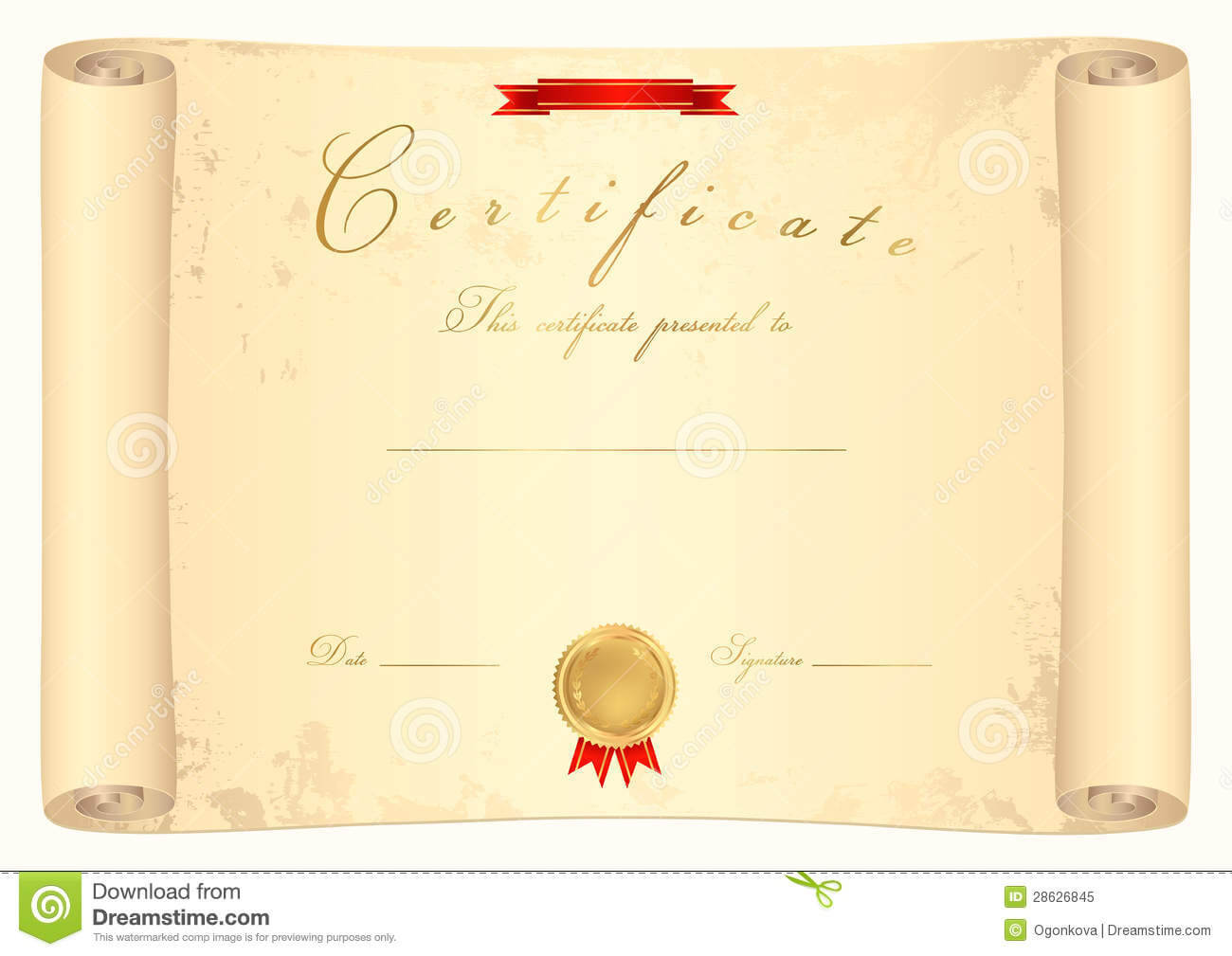 Ideas For Scroll Certificate Templates With Additional For Certificate Scroll Template