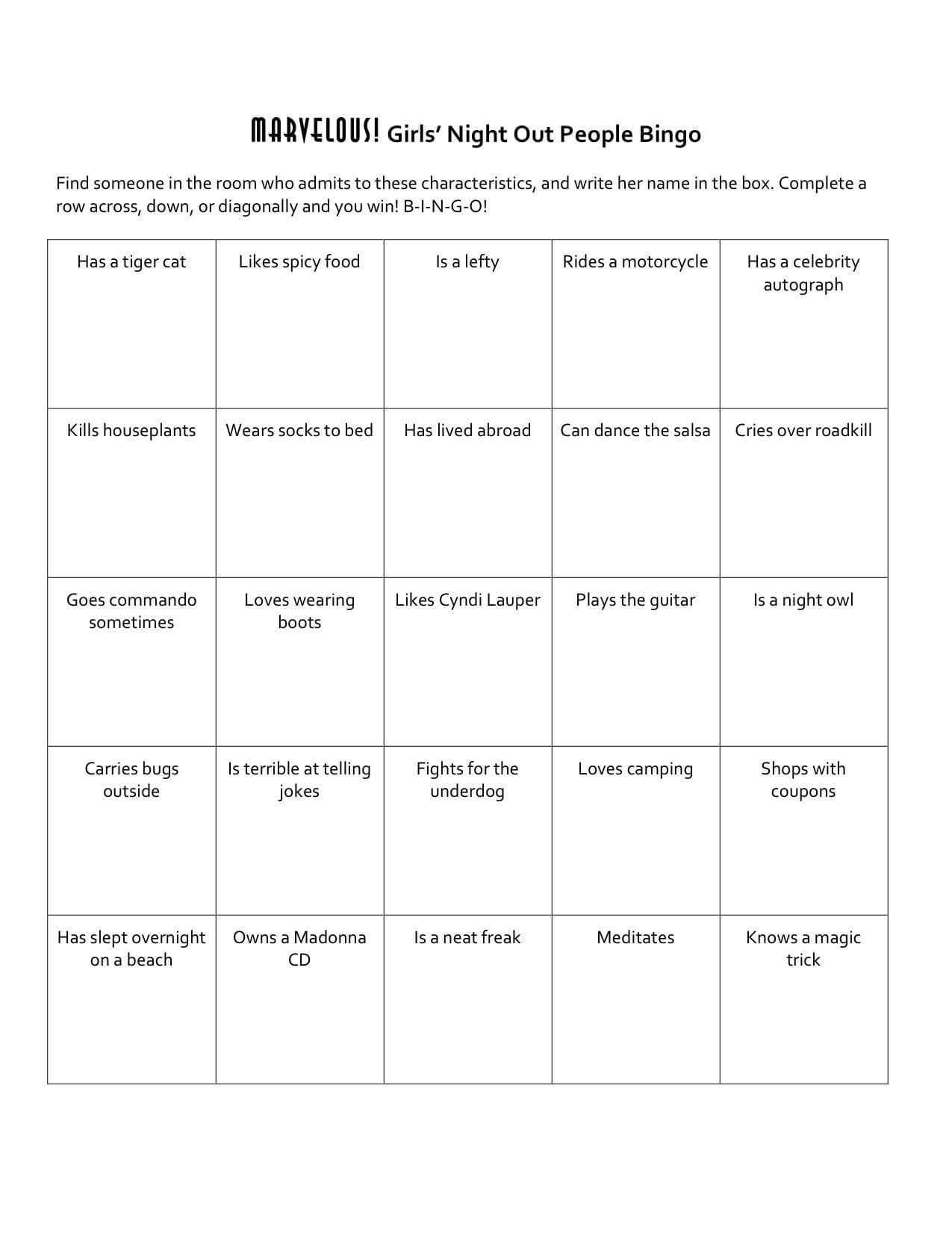 Ideas For Your People Bingo Cards | Other | People Bingo For Ice Breaker Bingo Card Template