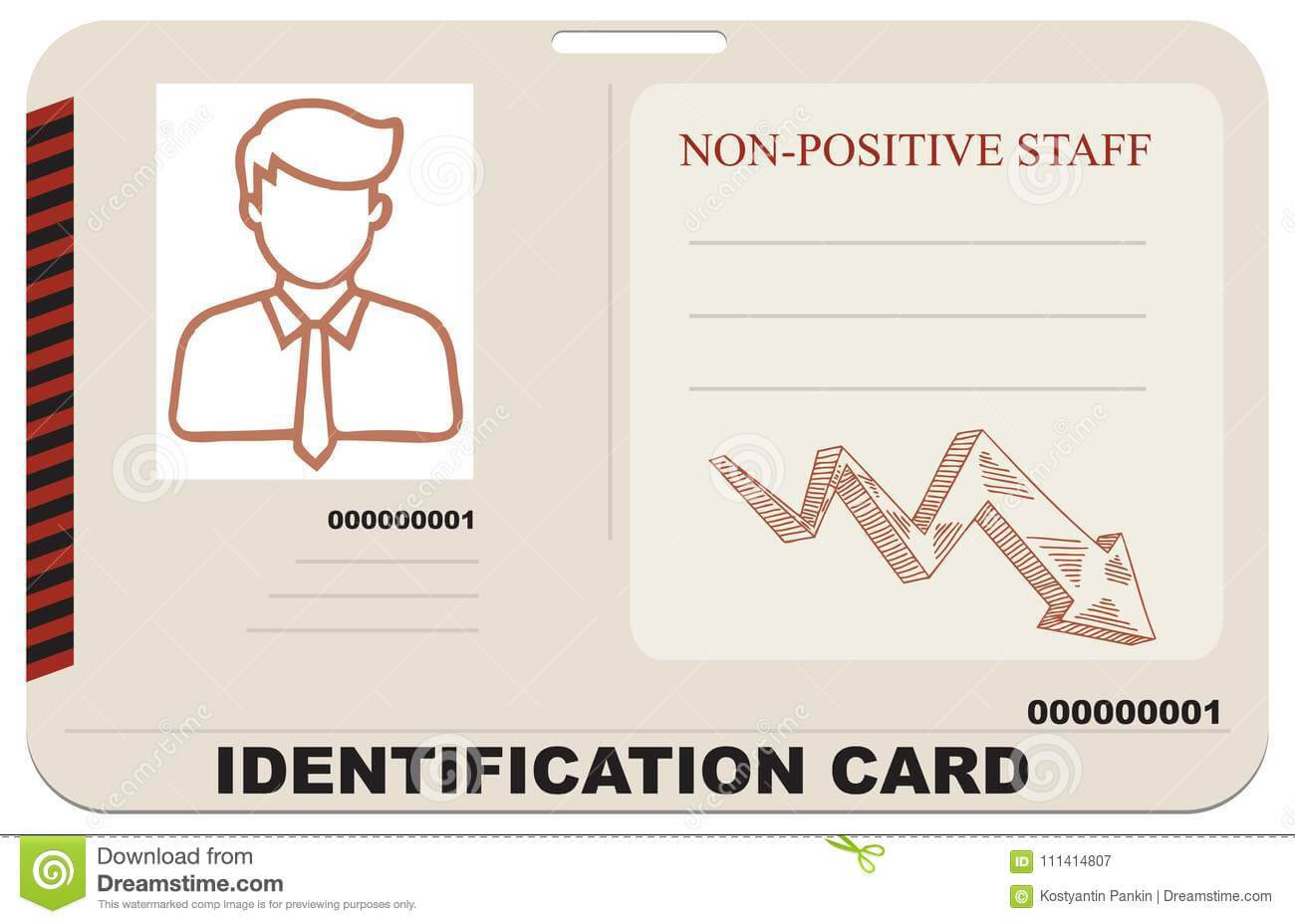 Identification Card For Non Positive Staff Stock Vector Inside Mi6 Id Card Template