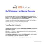 Ielts Vocabulary And Lexical Resource – English Esl Worksheets Intended For Vocabulary Words Worksheet Template