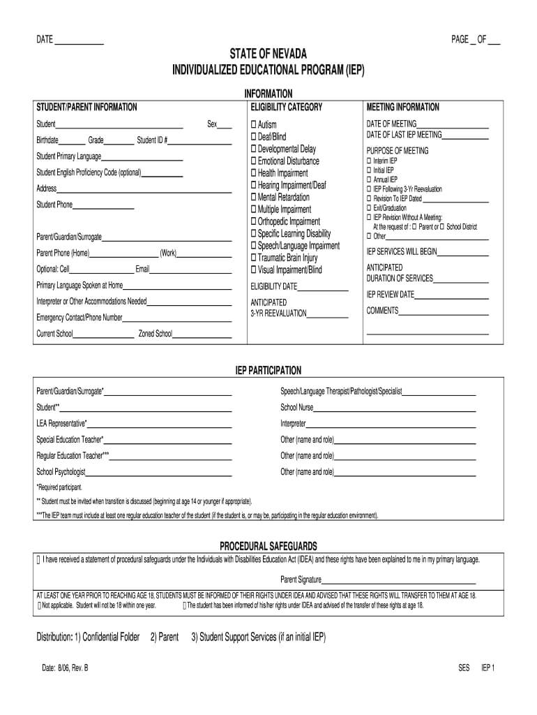 Iep Forms – Fill Online, Printable, Fillable, Blank | Pdffiller Inside Blank Iep Template