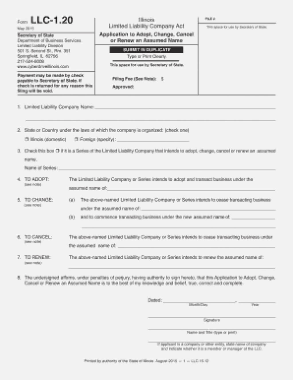Illinois Annual Report Form Llc Accurate But Llc 14 Within Llc Annual Report Template