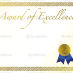 Illustration Of A Certificate. Award Of Excellence With Regarding Award Of Excellence Certificate Template
