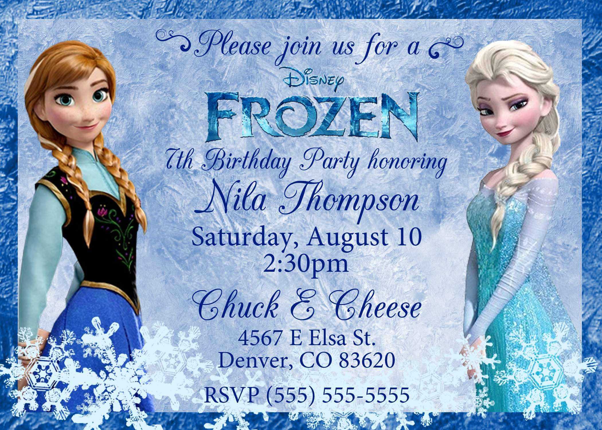 Image For Frozen Birthday Invitations Templates In Frozen Birthday Card Template