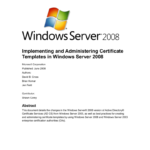 Implementing And Administering Certificate Templates Pertaining To Active Directory Certificate Templates
