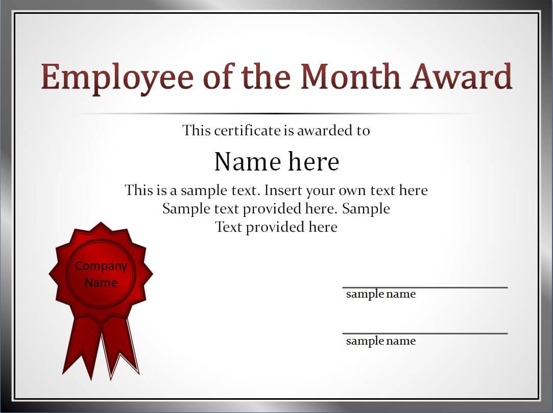 Impressive Employee Of The Month Award And Certificate Inside Employee Of The Month Certificate Template With Picture