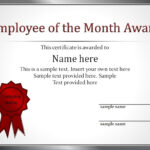 Impressive Employee Of The Month Award And Certificate Intended For Manager Of The Month Certificate Template