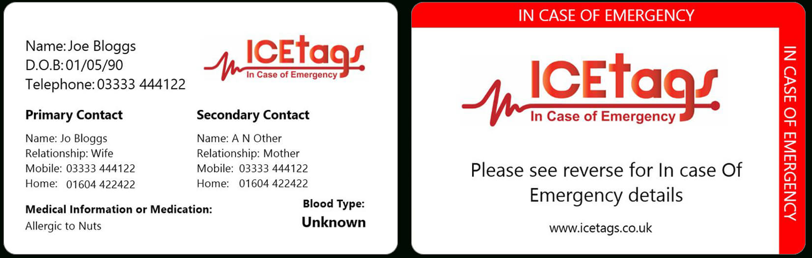 In Case Of Emergency Card | Wallet Card | Free Delivery Within In Case Of Emergency Card Template