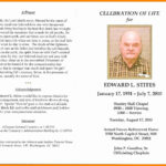 In Memoriam Cards Template Free Celebration Of Life Program Pertaining To Remembrance Cards Template Free